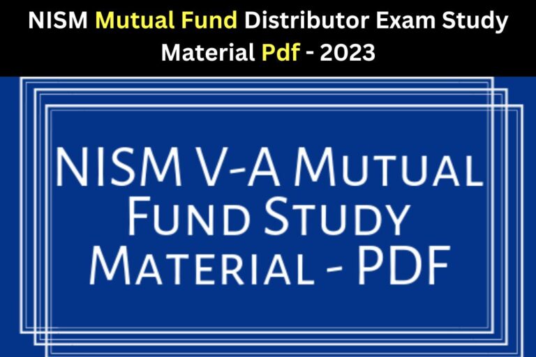 NISM Mutual Fund Distributor Exam Study Material Pdf