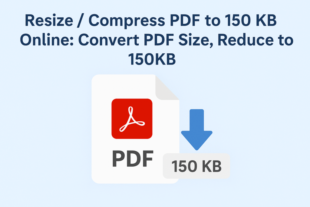Resize/Compress PDF to 150 KB Online: Convert PDF Size, Reduce to 150kb
